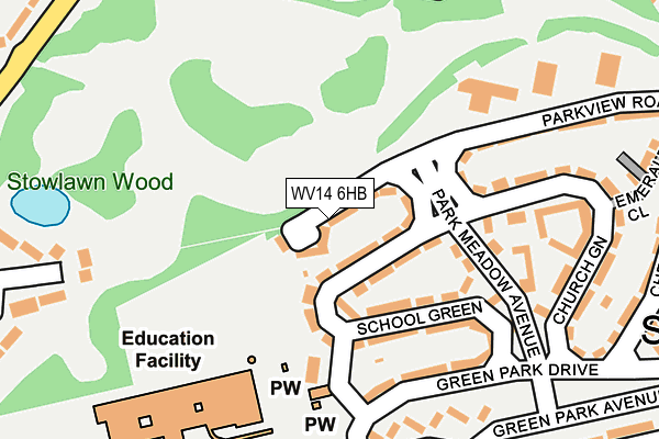 WV14 6HB map - OS OpenMap – Local (Ordnance Survey)