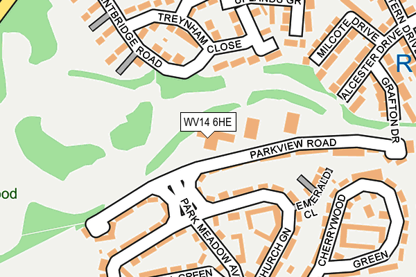 WV14 6HE map - OS OpenMap – Local (Ordnance Survey)