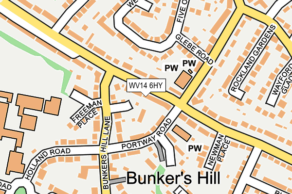 WV14 6HY map - OS OpenMap – Local (Ordnance Survey)