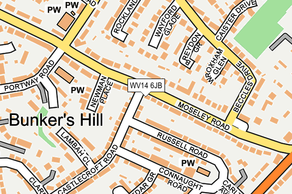 WV14 6JB map - OS OpenMap – Local (Ordnance Survey) WV14 6JB map - OS OpenMap – Local (Ordnance Survey)