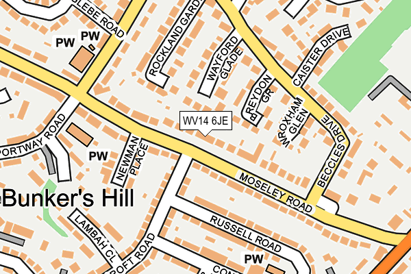 WV14 6JE map - OS OpenMap – Local (Ordnance Survey) WV14 6JE map - OS OpenMap – Local (Ordnance Survey)