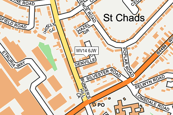 WV14 6JW map - OS OpenMap – Local (Ordnance Survey)