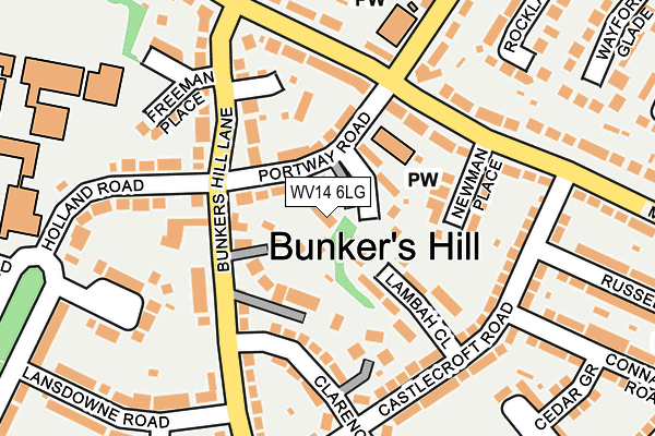 WV14 6LG map - OS OpenMap – Local (Ordnance Survey) WV14 6LG map - OS OpenMap – Local (Ordnance Survey)