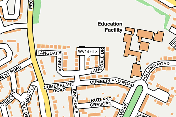 WV14 6LX map - OS OpenMap – Local (Ordnance Survey)