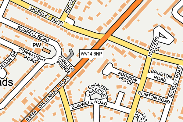 WV14 6NP map - OS OpenMap – Local (Ordnance Survey) WV14 6NP map - OS OpenMap – Local (Ordnance Survey)