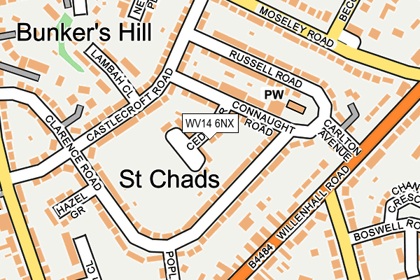 WV14 6NX map - OS OpenMap – Local (Ordnance Survey) WV14 6NX map - OS OpenMap – Local (Ordnance Survey)