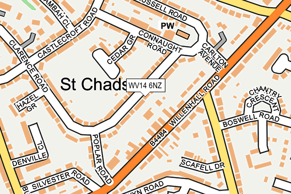 WV14 6NZ map - OS OpenMap – Local (Ordnance Survey) WV14 6NZ map - OS OpenMap – Local (Ordnance Survey)