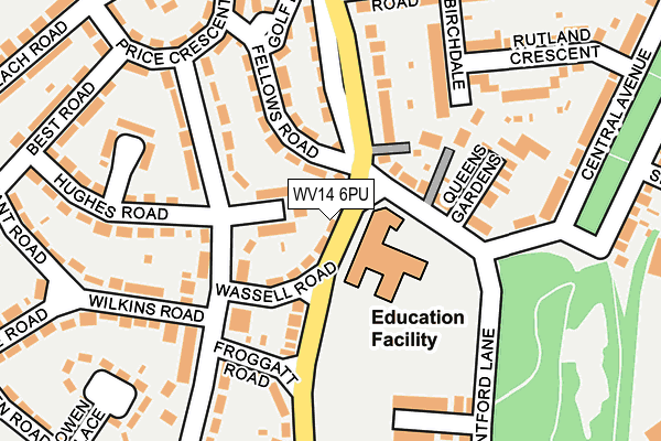 WV14 6PU map - OS OpenMap – Local (Ordnance Survey) WV14 6PU map - OS OpenMap – Local (Ordnance Survey)
