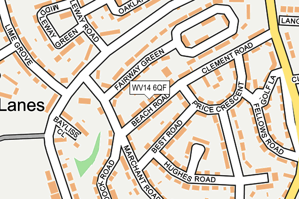 WV14 6QF map - OS OpenMap – Local (Ordnance Survey) WV14 6QF map - OS OpenMap – Local (Ordnance Survey)