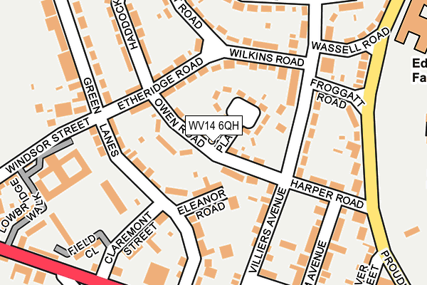 WV14 6QH map - OS OpenMap – Local (Ordnance Survey) WV14 6QH map - OS OpenMap – Local (Ordnance Survey)