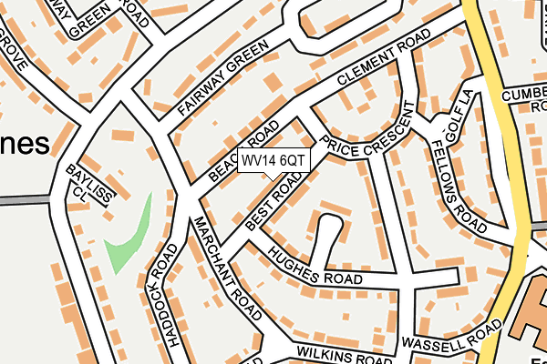 WV14 6QT map - OS OpenMap – Local (Ordnance Survey) WV14 6QT map - OS OpenMap – Local (Ordnance Survey)
