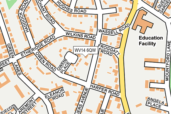 WV14 6QW map - OS OpenMap – Local (Ordnance Survey)