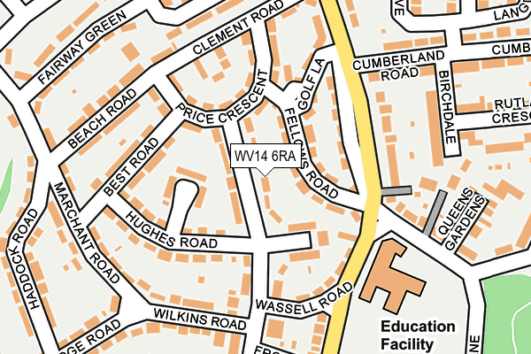 WV14 6RA map - OS OpenMap – Local (Ordnance Survey) WV14 6RA map - OS OpenMap – Local (Ordnance Survey)