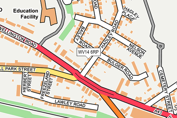 WV14 6RP map - OS OpenMap – Local (Ordnance Survey) WV14 6RP map - OS OpenMap – Local (Ordnance Survey)
