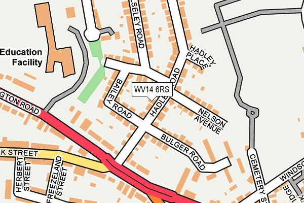 WV14 6RS map - OS OpenMap – Local (Ordnance Survey) WV14 6RS map - OS OpenMap – Local (Ordnance Survey)