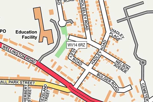 WV14 6RZ map - OS OpenMap – Local (Ordnance Survey) WV14 6RZ map - OS OpenMap – Local (Ordnance Survey)