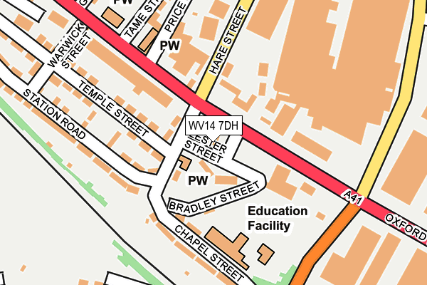 WV14 7DH map - OS OpenMap – Local (Ordnance Survey) WV14 7DH map - OS OpenMap – Local (Ordnance Survey)
