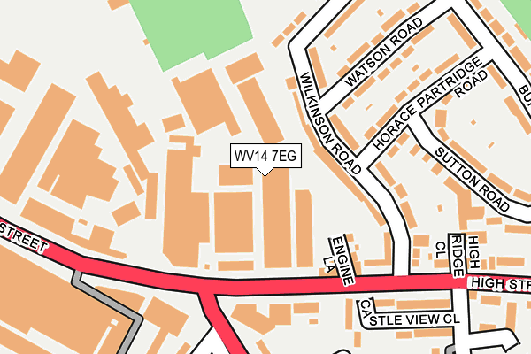 WV14 7EG map - OS OpenMap – Local (Ordnance Survey)