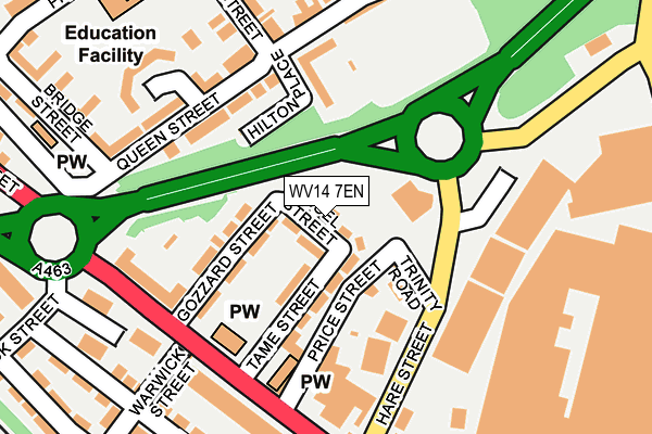WV14 7EN map - OS OpenMap – Local (Ordnance Survey) WV14 7EN map - OS OpenMap – Local (Ordnance Survey)