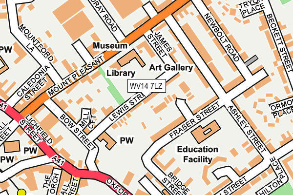 WV14 7LZ map - OS OpenMap – Local (Ordnance Survey) WV14 7LZ map - OS OpenMap – Local (Ordnance Survey)