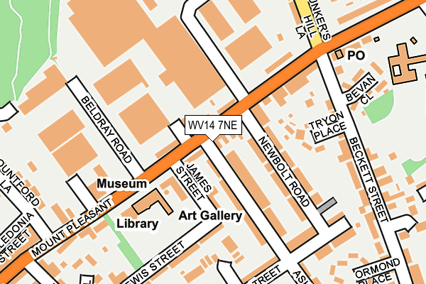 WV14 7NE map - OS OpenMap – Local (Ordnance Survey) WV14 7NE map - OS OpenMap – Local (Ordnance Survey)