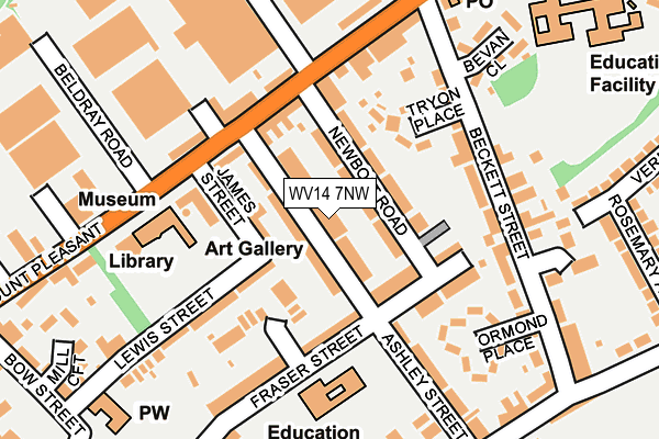 WV14 7NW map - OS OpenMap – Local (Ordnance Survey) WV14 7NW map - OS OpenMap – Local (Ordnance Survey)