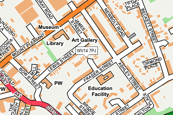 WV14 7PJ map - OS OpenMap – Local (Ordnance Survey) WV14 7PJ map - OS OpenMap – Local (Ordnance Survey)