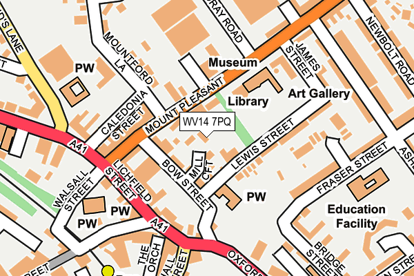 WV14 7PQ map - OS OpenMap – Local (Ordnance Survey) WV14 7PQ map - OS OpenMap – Local (Ordnance Survey)