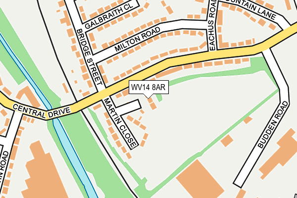 WV14 8AR map - OS OpenMap – Local (Ordnance Survey) WV14 8AR map - OS OpenMap – Local (Ordnance Survey)