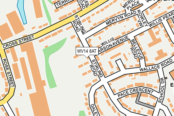 WV14 8AT map - OS OpenMap – Local (Ordnance Survey) WV14 8AT map - OS OpenMap – Local (Ordnance Survey)