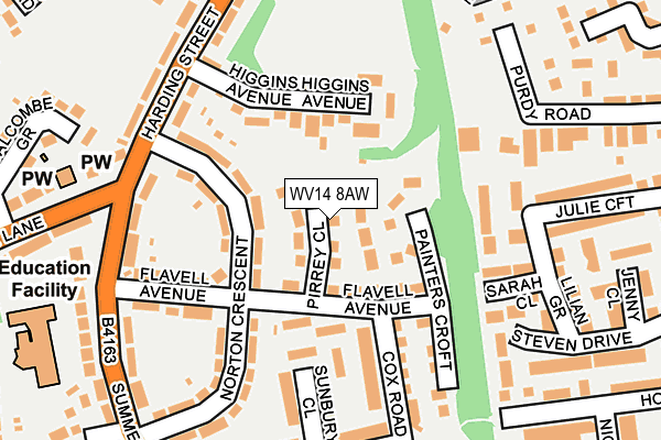 WV14 8AW map - OS OpenMap – Local (Ordnance Survey) WV14 8AW map - OS OpenMap – Local (Ordnance Survey)