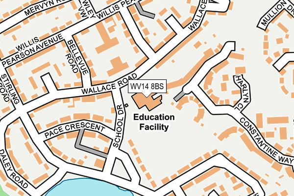 WV14 8BS map - OS OpenMap – Local (Ordnance Survey) WV14 8BS map - OS OpenMap – Local (Ordnance Survey)