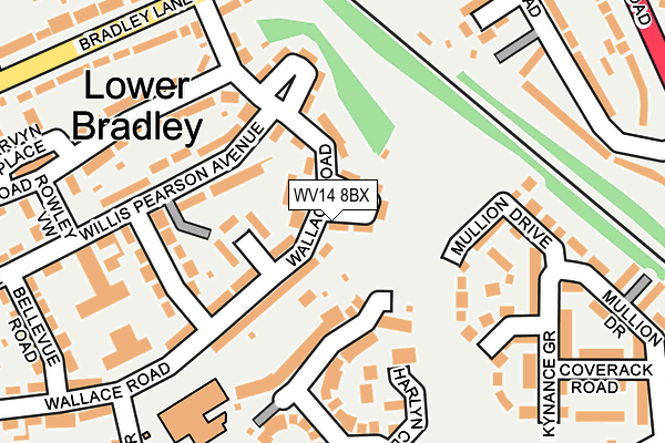 WV14 8BX map - OS OpenMap – Local (Ordnance Survey)