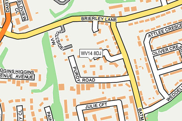 WV14 8DJ map - OS OpenMap – Local (Ordnance Survey) WV14 8DJ map - OS OpenMap – Local (Ordnance Survey)