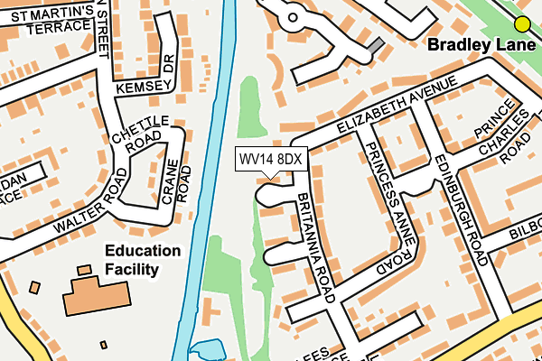 WV14 8DX map - OS OpenMap – Local (Ordnance Survey) WV14 8DX map - OS OpenMap – Local (Ordnance Survey)