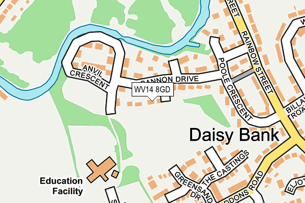 WV14 8GD map - OS OpenMap – Local (Ordnance Survey) WV14 8GD map - OS OpenMap – Local (Ordnance Survey)