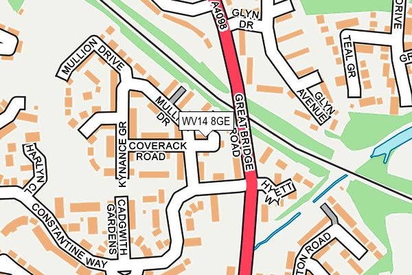WV14 8GE map - OS OpenMap – Local (Ordnance Survey) WV14 8GE map - OS OpenMap – Local (Ordnance Survey)
