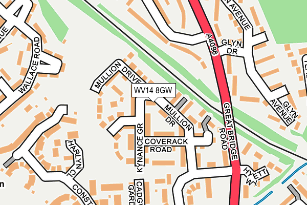 WV14 8GW map - OS OpenMap – Local (Ordnance Survey) WV14 8GW map - OS OpenMap – Local (Ordnance Survey)