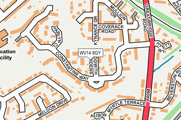 WV14 8GY map - OS OpenMap – Local (Ordnance Survey) WV14 8GY map - OS OpenMap – Local (Ordnance Survey)