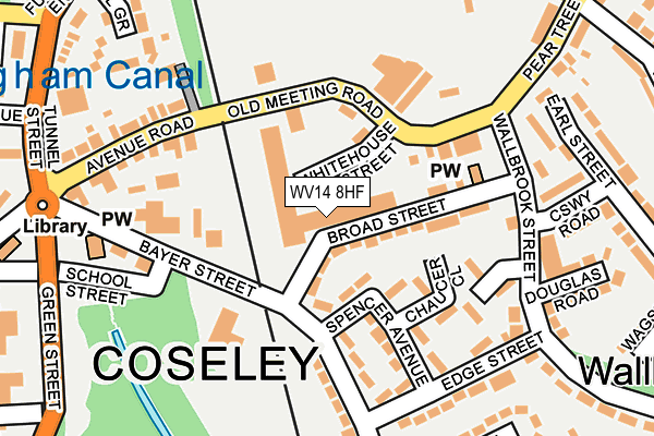 WV14 8HF map - OS OpenMap – Local (Ordnance Survey) WV14 8HF map - OS OpenMap – Local (Ordnance Survey)