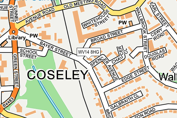 WV14 8HG map - OS OpenMap – Local (Ordnance Survey) WV14 8HG map - OS OpenMap – Local (Ordnance Survey)