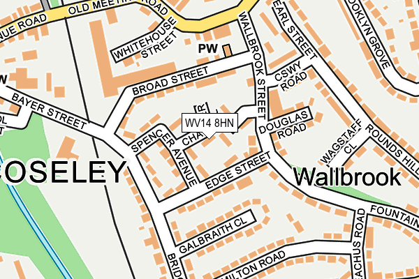 WV14 8HN map - OS OpenMap – Local (Ordnance Survey) WV14 8HN map - OS OpenMap – Local (Ordnance Survey)