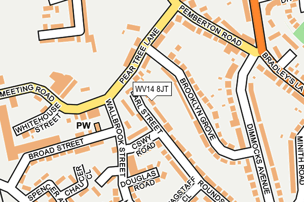 WV14 8JT map - OS OpenMap – Local (Ordnance Survey) WV14 8JT map - OS OpenMap – Local (Ordnance Survey)