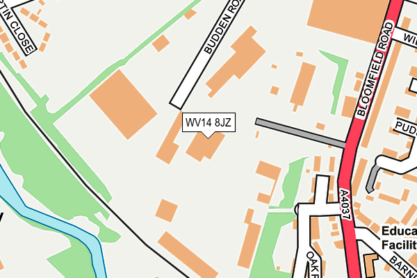 WV14 8JZ map - OS OpenMap – Local (Ordnance Survey) WV14 8JZ map - OS OpenMap – Local (Ordnance Survey)