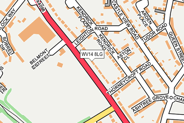 WV14 8LG map - OS OpenMap – Local (Ordnance Survey) WV14 8LG map - OS OpenMap – Local (Ordnance Survey)