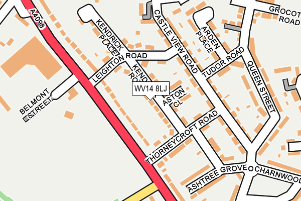 WV14 8LJ map - OS OpenMap – Local (Ordnance Survey) WV14 8LJ map - OS OpenMap – Local (Ordnance Survey)