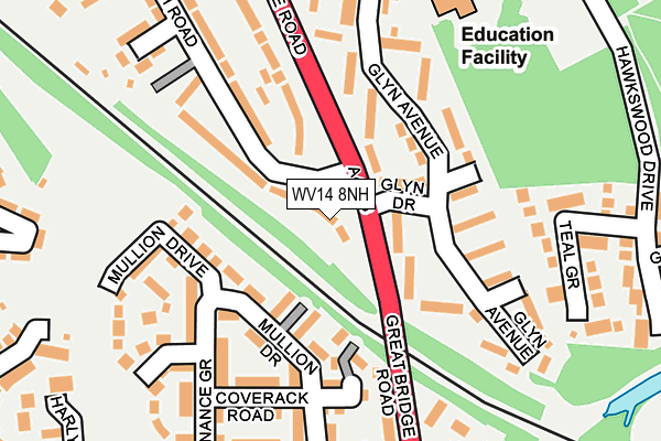 WV14 8NH map - OS OpenMap – Local (Ordnance Survey) WV14 8NH map - OS OpenMap – Local (Ordnance Survey)