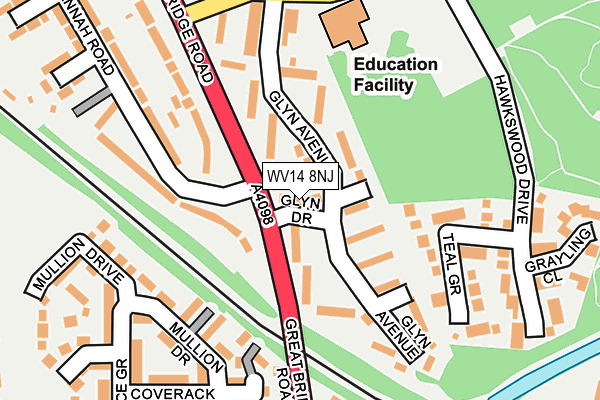 WV14 8NJ map - OS OpenMap – Local (Ordnance Survey) WV14 8NJ map - OS OpenMap – Local (Ordnance Survey)