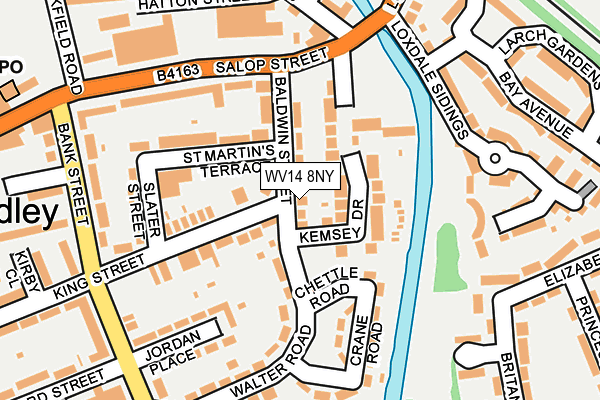 WV14 8NY map - OS OpenMap – Local (Ordnance Survey) WV14 8NY map - OS OpenMap – Local (Ordnance Survey)