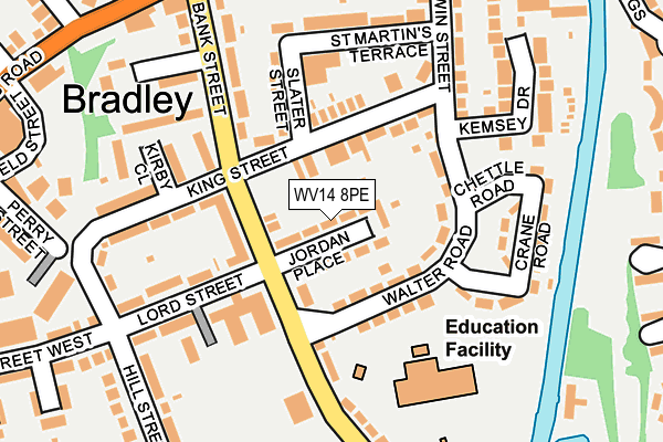 WV14 8PE map - OS OpenMap – Local (Ordnance Survey) WV14 8PE map - OS OpenMap – Local (Ordnance Survey)